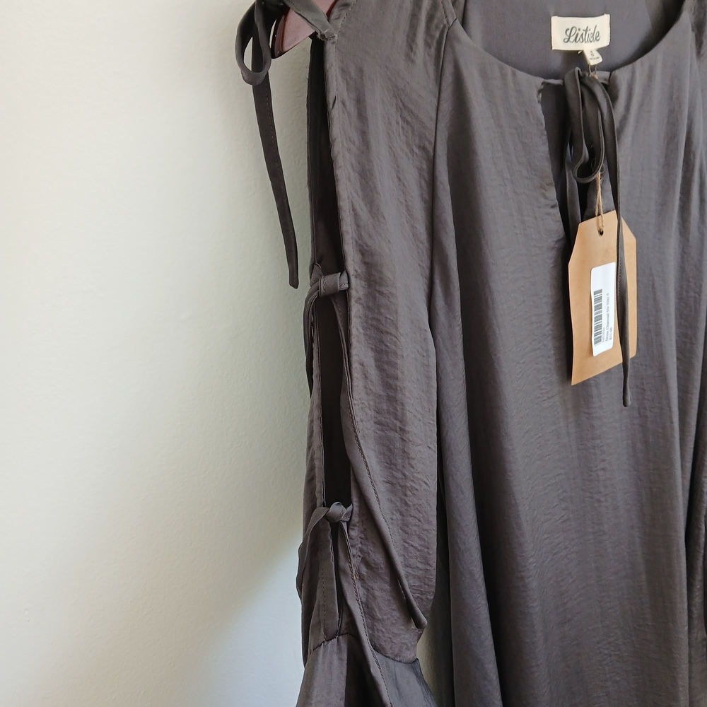 Listicle- Charcoal- Women's Slit-Tie Dress- Size Small- NWT - Picture 5 of 9